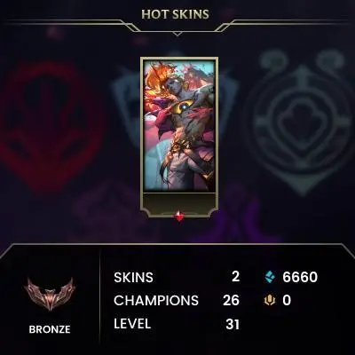 [EUW] S16! - SPLIT 1- Bronze 2 - 1 win 0 lose - 6.6K BE - Ranked Ready - Unverified Email