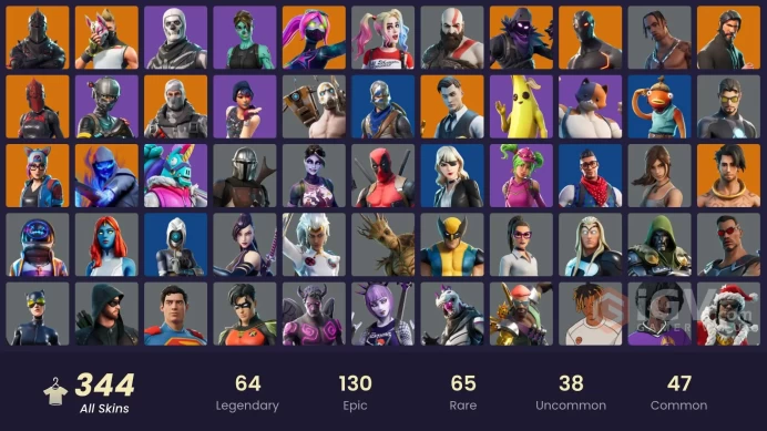 342 skins | Black Knight | Travis Scott | Kratos | Blue Team Leader | The Reaper | Full access