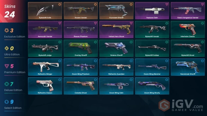 EU/TR - Arcane Vandal-Byteshift Knife-Aemondir Vandal-Reaver Phantom-Gaia's Vengeance Vandal-Valiant Hero Ghost-Kuronami Sheriff / Full Access
