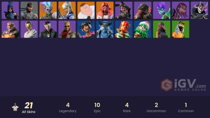 [PC/PSN/XBOX] 21 skins | Solid Snake |Peter Griffin | Mizuki | Valeria | Renzo the Destroyer |  Oscar | Montague | Vengeance Jones | Imani  | 10