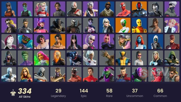 [PC/PSN/XBOX] 334 skins |Gold Kratos | Snake Eyes | Championship Aura | Naruto Uzumaki | Shady Doggo| Reaper Axe | Verve | 300 VB