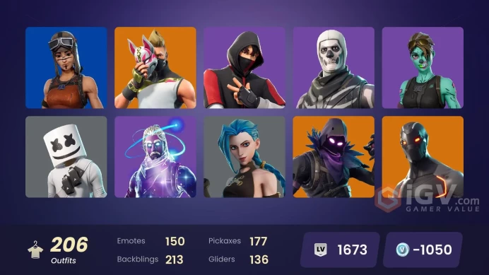 [PC/NIN] 206 SKINS | OG STW | GALAXY | IKONIK | GLOW | TRAVIS SCOTT | RENEGADE RAIDER | AERIAL ASSAULT TROOPER |  ASTRO JACK | -1050 VB