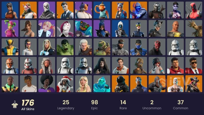 [PC/PSN/XBOX] 176 skins |Take The L| Blue Team Leader | Gold Midas | Carbon Commando | Black Adam | Reaper Axe| Orange Justice | 500 VB