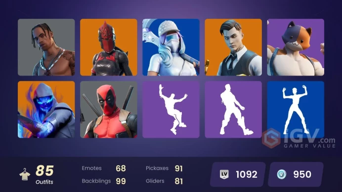 [ALL PLATFORMS]-85 Skin-Travis Scott-Blitz-OG STW-Scout-Midas-Andre-MrBeast6000-Candy Axe-FULL ACCES-