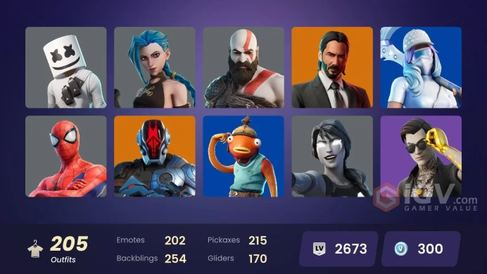 [PSN/XBOX/PC] 205 skins | Gold Kratos | Arcane Jinx | Zeus | Malik | Torin | Era | Valeria | Midas Rex | Paradigm (Reality-659) | The Ageless