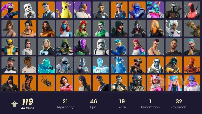 [PSN/XBOX/PC] 119 skins | Gold Midas | Midas Rex | Rox | Fusion | Fade | Blackheart | Gear Specialist Maya | Alli | Raz | Kymera