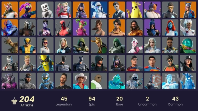 [PC] 204 skins | OG STW | IKONIK | Glow | Gold Brutus | Gold Meowscles | Gold Midas | Rogue Agent | Tart Tycoon | Peter Griffin | 350 VB
