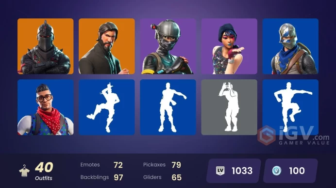 [PC] 40 skins | Black Knight | Sparkle Specialist | The Reaper | Blue Squire | Royale Knight | Elite Agent | Blue Team Leader | 100 VB