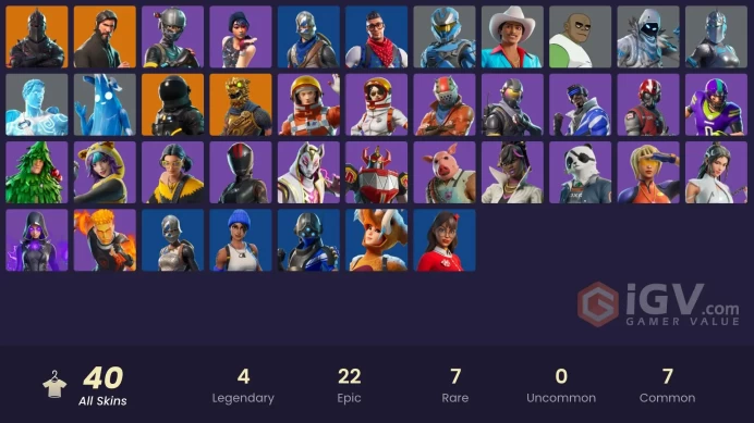 [PC] 40 skins | Black Knight | Sparkle Specialist | The Reaper | Blue Squire | Royale Knight | Elite Agent | Blue Team Leader | 100 VB