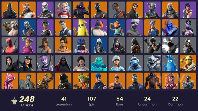 215 skins | Black knight | Travis scott | Merry mint axe | Full access