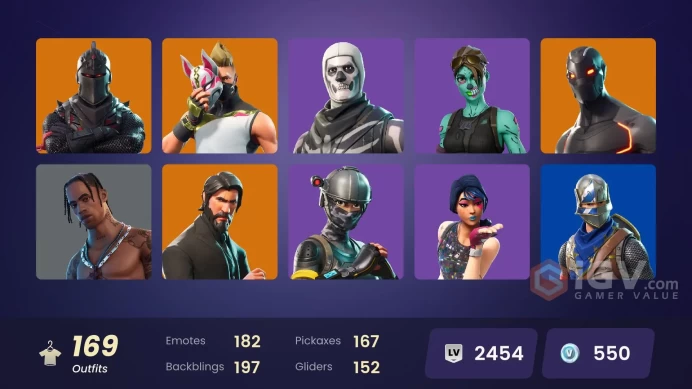 161 skins | Black Knight | Travis Scott | Full access