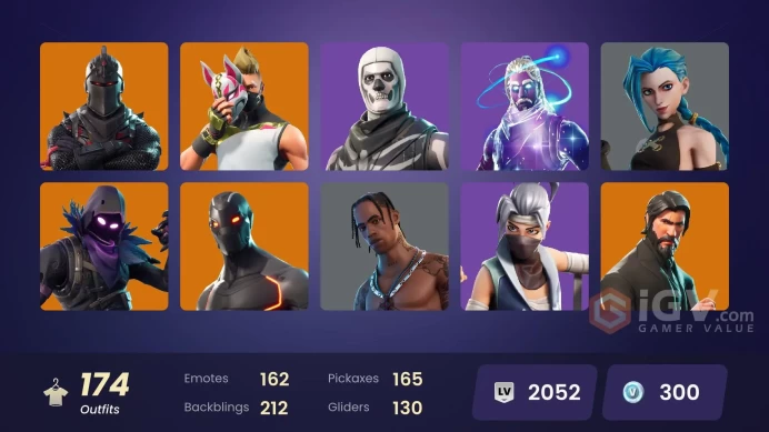 152 Skins | Black Knight | Travis Scott | Galaxy + Full access