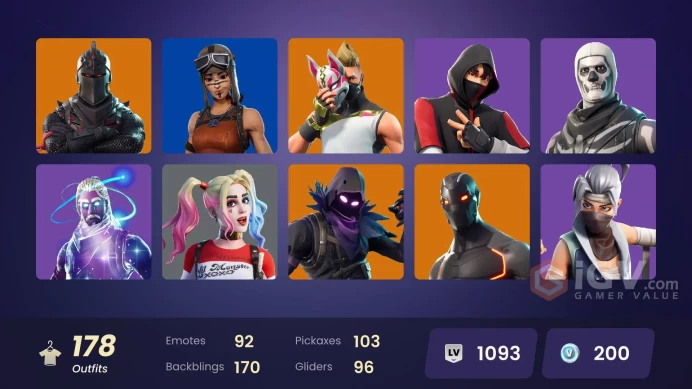 172 skins | Black Knight | Galaxy | IKONIK | The Reaper | Glow | Full access