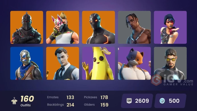 155 skins | Black Knight | Travis Scott | Full access