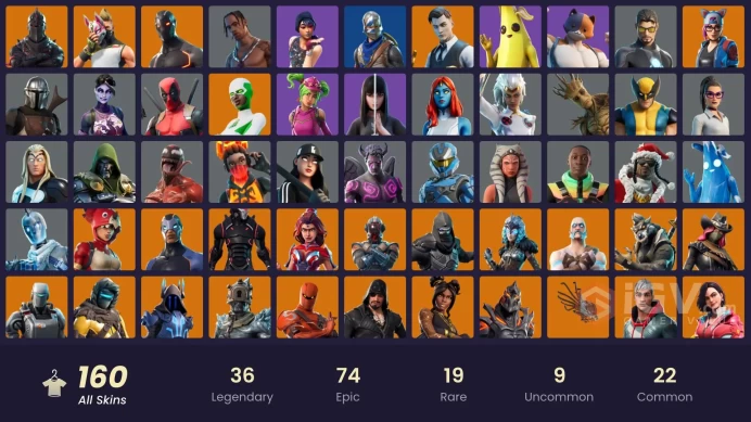 155 skins | Black Knight | Travis Scott | Full access
