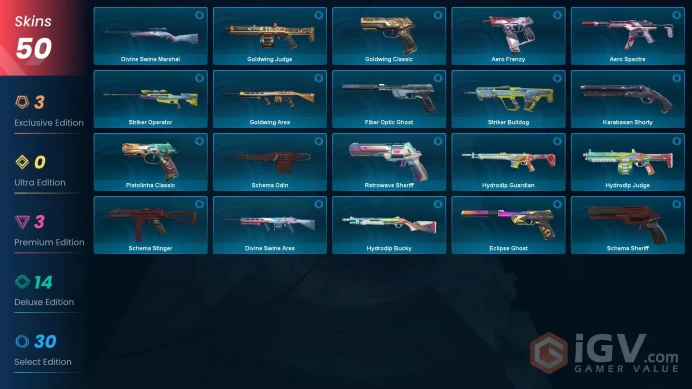 EU  50 skins / Velocity Karambit / Genesis Arc / Striker Knife / Oni Phantom / Prime VandalMam549