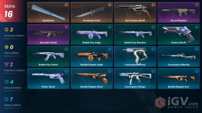 EU 16 skins 2 knifes | Neo Frontier Sheriff | Xenohunter Knife | Equilibrium | Recon Phantom | Aemondir Vandal | Bubble Pop Guardian | V0123