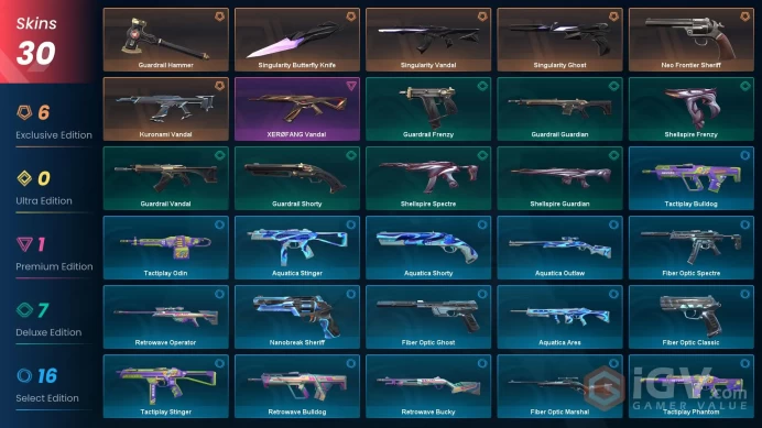 EU [ 30 TOP SKINS + 2 KNIFE ] Singularity Butterfly Knife + Kuronami Vandal + Singularity Vandal + Neo Frontier Sheriff / full acces