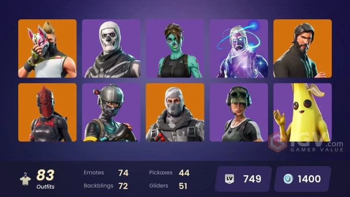 [PC/PSN/XBOX] 83 skins | Galaxy | The Reaper | Elite Agent | Sub Commander | Havoc | Rogue Agent | Trailblazer | Take The L |	y665