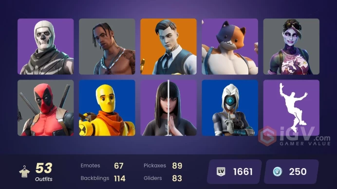 [PC/XBOX] 53 skins | Travis Scott | Gear Specialist Maya | Midas | Calamity | Kymera | Joey | Dire | Torin | Dark Bomber | Deadpool | 250 VB