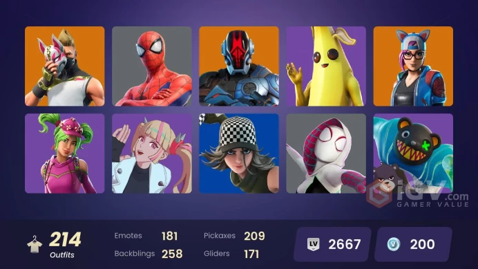 [PC/XBOX] 214 skins | Rogue Agent | Peter Griffin | Carbide | Valeria | The Ice King | Zenith | Valor | Rox | The Prisoner | Twyn | 200 VB