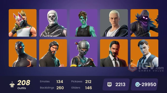 !![PC/NINTENDO] 207 skins | The Reaper | Elite Agent | Astro Jack | Omega (stage 5) | Gold Midas | John Wick | Peter Griffin 