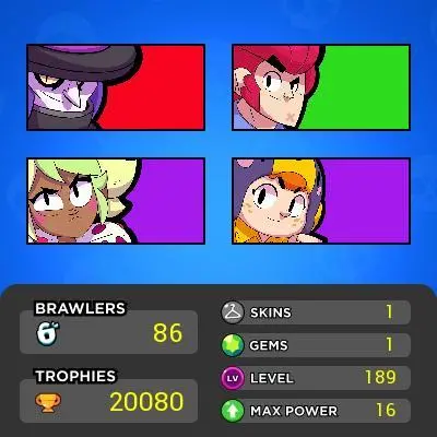 ■Brawlers:86 ■LVL:189 ■Legends:11 ■LVL11:16 ■LVL10:4 ■HT:20K ■Full Access ■Instant Delivery ■A7176