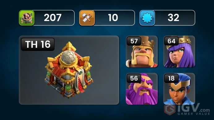 TH16 DONATION ACCOUNT WITH RARE ABE OLD DECORATION, FULL OF MAGIC ITEM, 800+ MEDALS, 2400+ GEM ,AND SEMI MAX BUILDER BASE