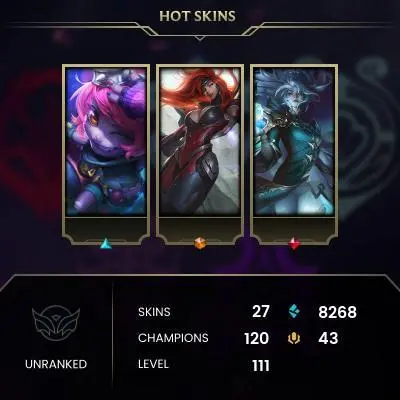 【EUW】Level 111    105 Champ/ 27 Skins   Full Access  High Quality Account  Instant Delivery️