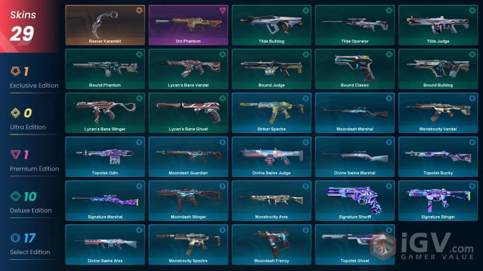 NA-Reaver Karambit-Oni Phantom-30 Skin-12 Agent-Full Access-