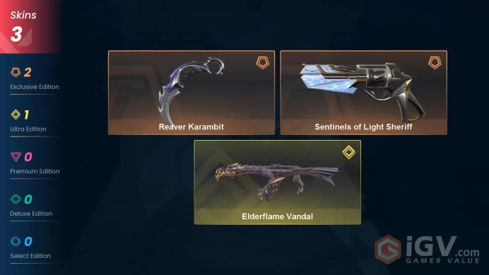 NA-Reaver Karambit-Sentinels of Light Sheriff-Elderflame Vandal-FULL ACCESS-