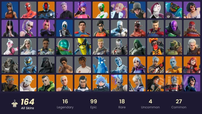 [ALL PLATFORMS] 164 SKINS | RENEGADE RAIDER | SUPERMAN | SPIDER-GWEN | DARTH VADER | SPIDER-MAN | CARNAGE | 218 PKX | 135 EMT | FULL ACCESS