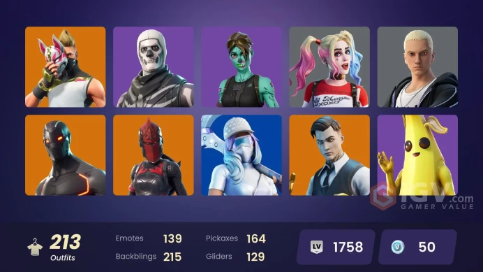 PC,PSN,XBOX 213 SKINS FA - STW - CLUTCH&GRIND - SHADY DOGGO,MAJOR GLORY,KOR,IRIS,CARNAGE,NOG OPS,HARLEY,MANDALORIAN RK995