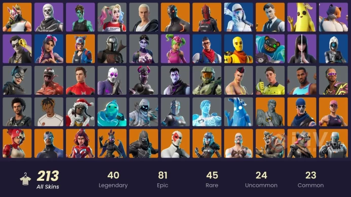 PC,PSN,XBOX 213 SKINS FA - STW - CLUTCH&GRIND - SHADY DOGGO,MAJOR GLORY,KOR,IRIS,CARNAGE,NOG OPS,HARLEY,MANDALORIAN RK995
