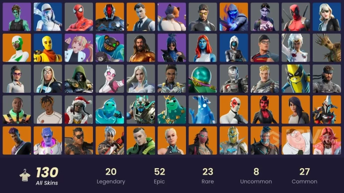 PC,PSN,XBOX 130 SKINS FA - GOLD TNTINA,FIXER,BACKLASH,MALICE,DARK BOMBER,GROOT,DOOM,STORM,CLARK KENT,DUSK KNIGHT,KORRA,RICK SANCHEZ,GHOUL TROOP