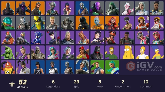 [PC/XBOX] 52 skins | Black Knight | Sparkle Specialist | The Reaper | Blue Squire | Royale Knight | Elite Agent | Rogue Agent | 200 VB