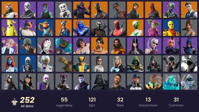 PC/PSN/Xbox/Nintendo 252 skins | OG STW | Travis Scott | Merry Mint Axe | Leviathan Axe | The Reaper | Elite Agent | Gold Skye | Gold Brutus | G