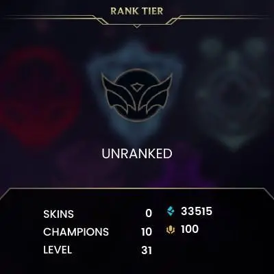 [EUW] | 33,515+ Blue Essence | LVL 30 | Completed 10 games and can directly rank | Full Access | Instant Delivery | Unverified Email |W10