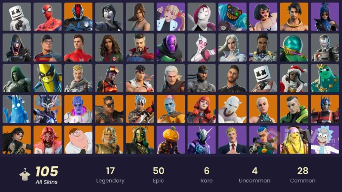 * [ALL LINKABLE] FA | 105 skins | FNCS 3:1 Champion | The Imagined | Peter Griffin | Era | Raz | Ronin | Valeria | The Foundation