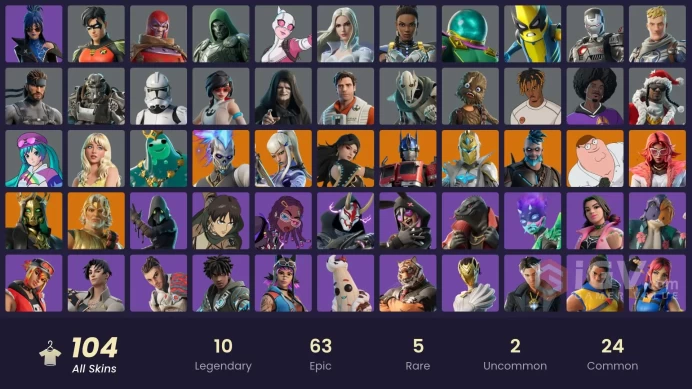 PC,PSN,XBOX 104 SKINS FA - PETER,EREN,ROBIN,SCOURGE,VANGUARD ZADIE,CERBERUS,MIKU,DOOM RK1065