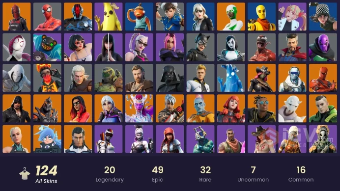 PC,PSN,XBOX 124 SKINS FA - CHUN-LI,JOLTARA,GERALT,BLACKLIGHT,PHAEDRA,CARNAGE,BACKLASH,AURA ANALYZER,KOR,GERALT,DOMINO RK1182