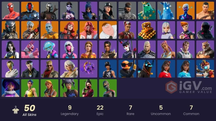 PC,PSN,XBOX 50 SKINS FA - GALAXY SCOUT - CERBERUS,DARK BOMBER,MARIGOLD,AURA,REVERIE,PETER GRIFFIN RK1171