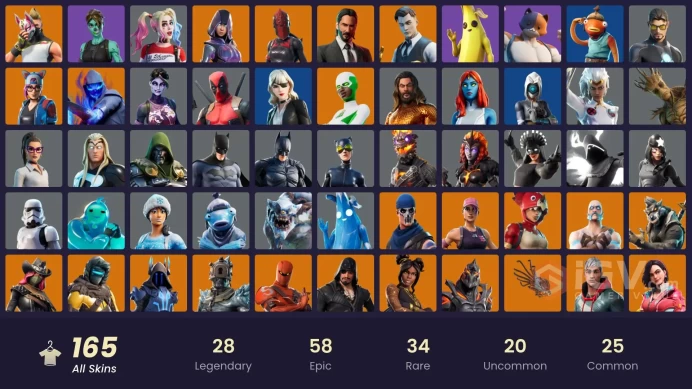 PC,PSN,XBOX 165 SKINS FA - STW - IKONIK - GLOW - BACKLASH,CATWOMAN,ASTRA,DOOM,DEMI,GHOUL TROOPER,BATMAN,HARLEY RK1107