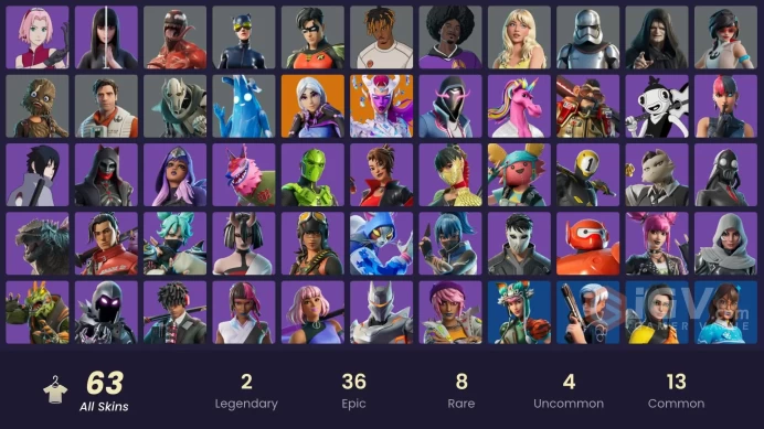 PC,PSN,XBOX 63 SKINS FA - DAIGO,SASUKE,KOR,SAKURA,OMEGA SUIT ALPHA,CARNAGE,CATWOMAN,JUICE WRLD,SABRINA CARPENTER,PINCERA RK1112