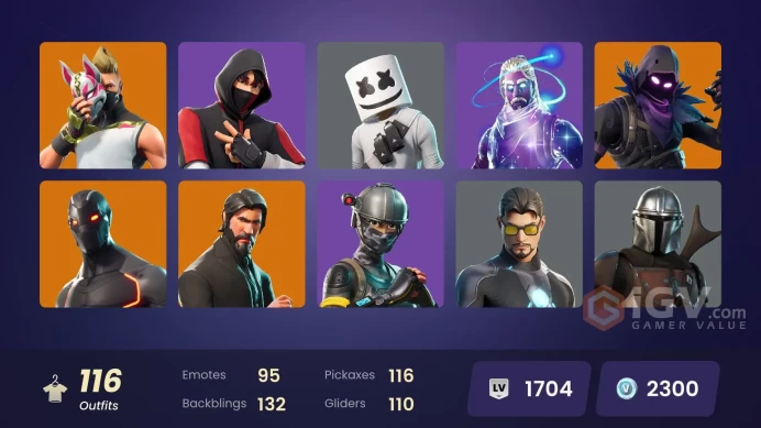 PC,PSN,XBOX 116 SKINS FA - GALAXY - IKONIK - EON - REAPER - GROOT,WOLVERINE,LARA CROFT,RICK,YELLOWJACKET RK1190