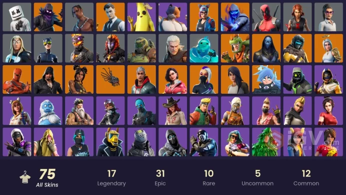PC,PSN,XBOX 75 SKINS FA - TRAVIS SCOTT - GOLD MIDAS,GERALT,BLACK WIDOW,CATWOMAN,ARCHETYPE,INSTINCT RK1188