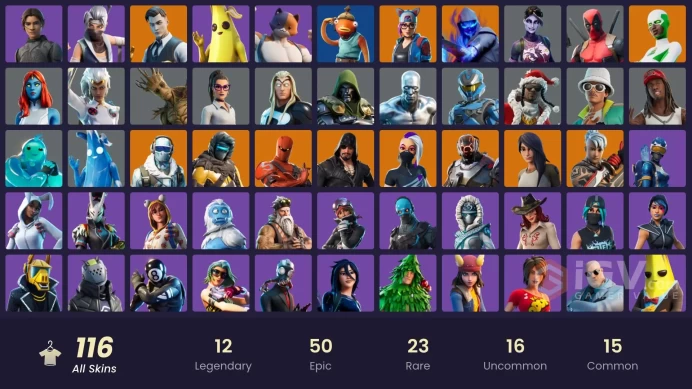 PC,PSN,XBOX 116 SKINS FA - CHANI - UNCHAINED RAMIREZ,FIXER,POINT PATROLLER,BACKLASH,FINN,BEAVIS,KAI CENAT,ASTRA,PARTY STARTER,SILVER SURFER RK1
