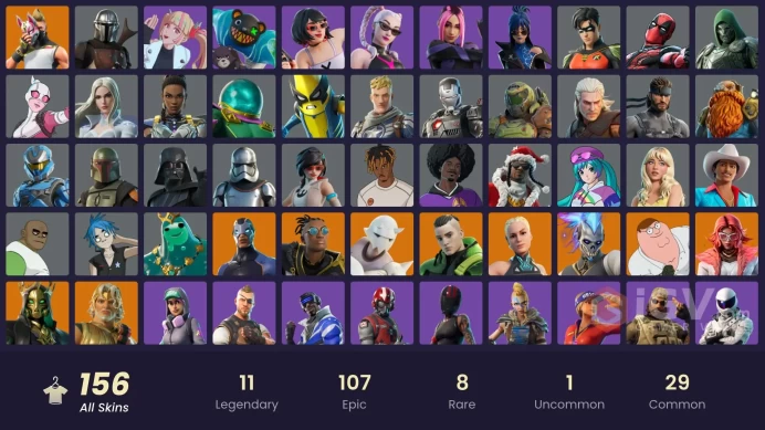 PC,PSN,XBOX 152 SKINS FA - BTL - DRIFT,SABRINA CARPENTER,GERALT,DEADPOOL,AVATAR,GORILLAZ,IONE RK1141