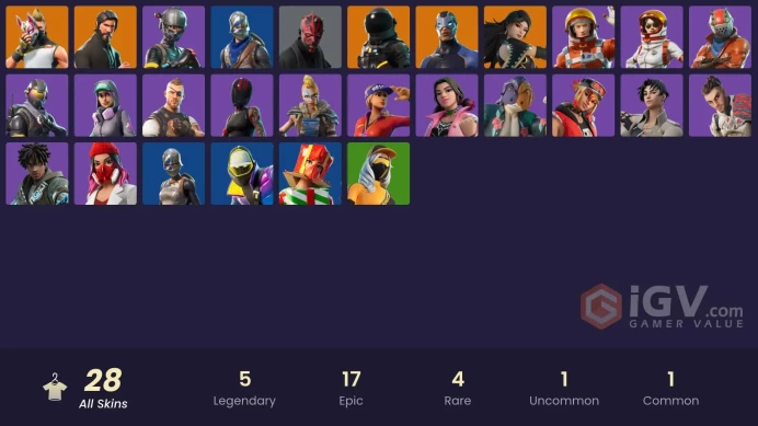 PC,PSN,XBOX 102 SKINS FA - BACKLASH,BLAZE,DOOM,CARNAGE,CHARLOTTE,KOR,LARA CROFT,RICK,GROOT RK1155