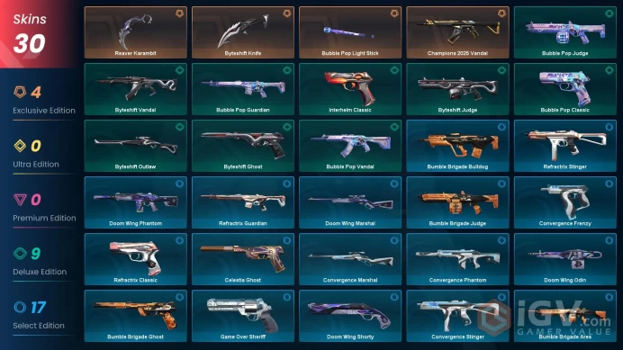 EU | 30 Skins | Full Acces | Champions 2025 Vandal | Reaver Karambit